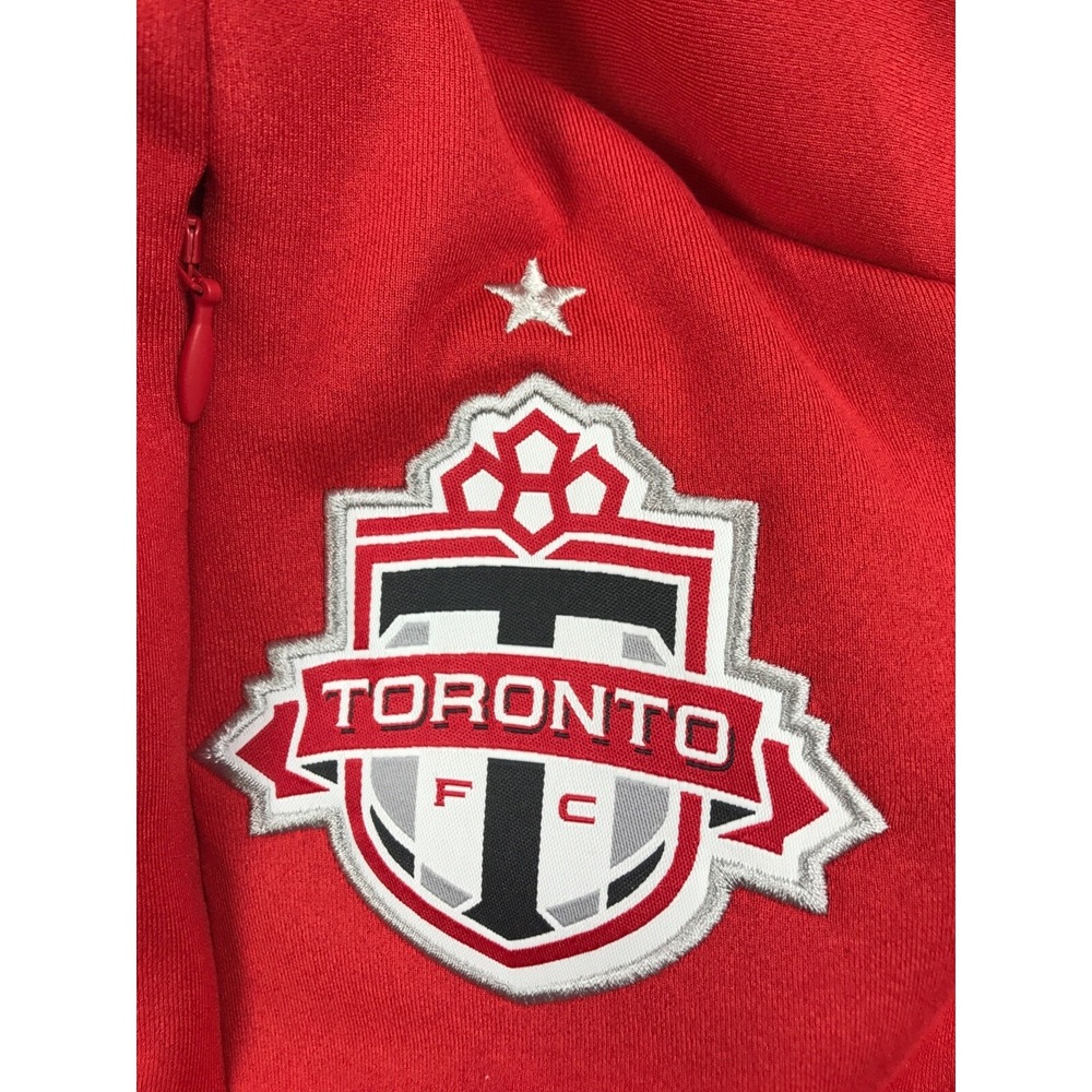 Adidas Track Jacket Mens Medium Toronto Soccer Red Hooded Full Zip MLS New